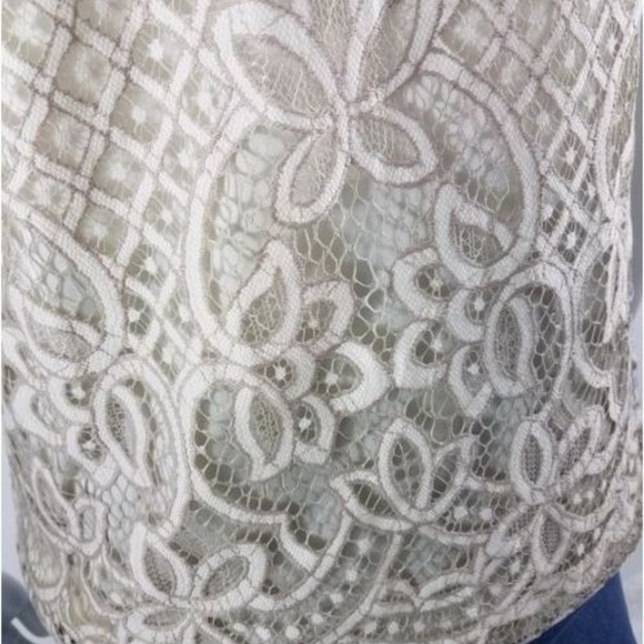 3/$25 Vintage Cream Embroidered Lace Top XL - Picture 6 of 7